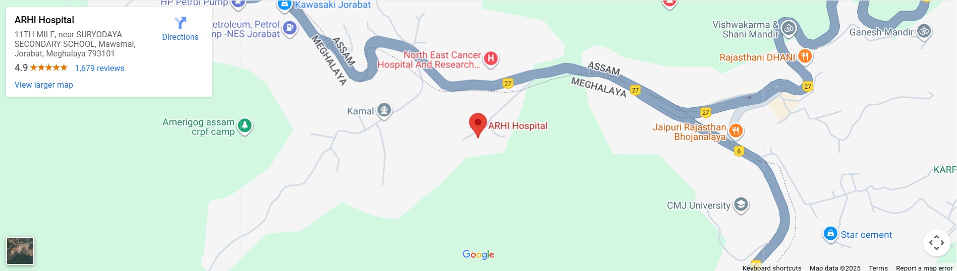 ARHI Hospital Location Map